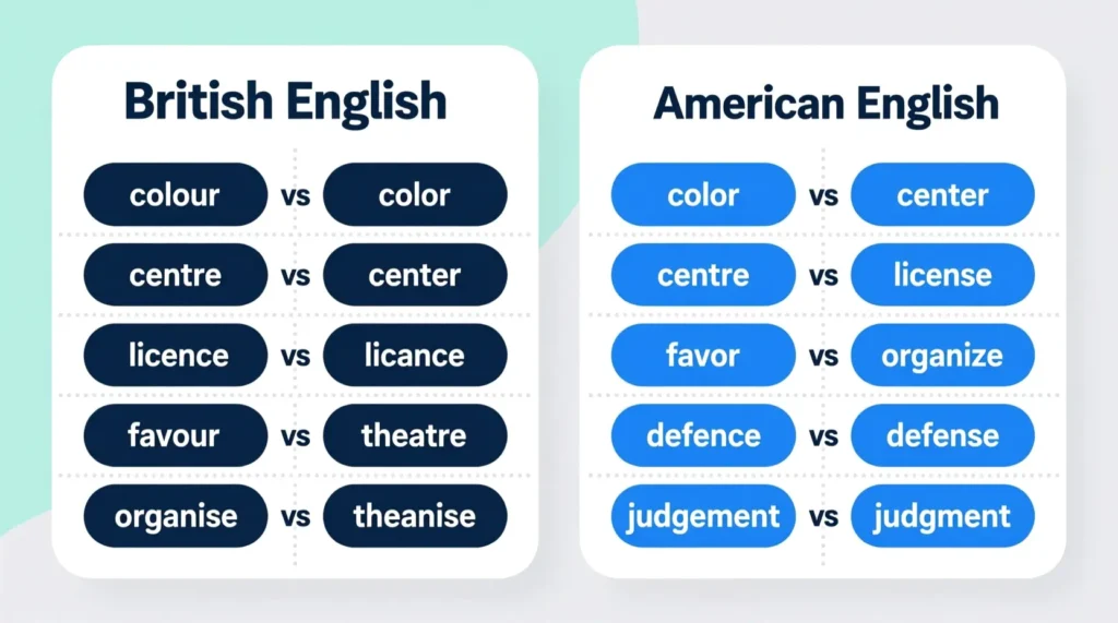 British English vs American English Spelling