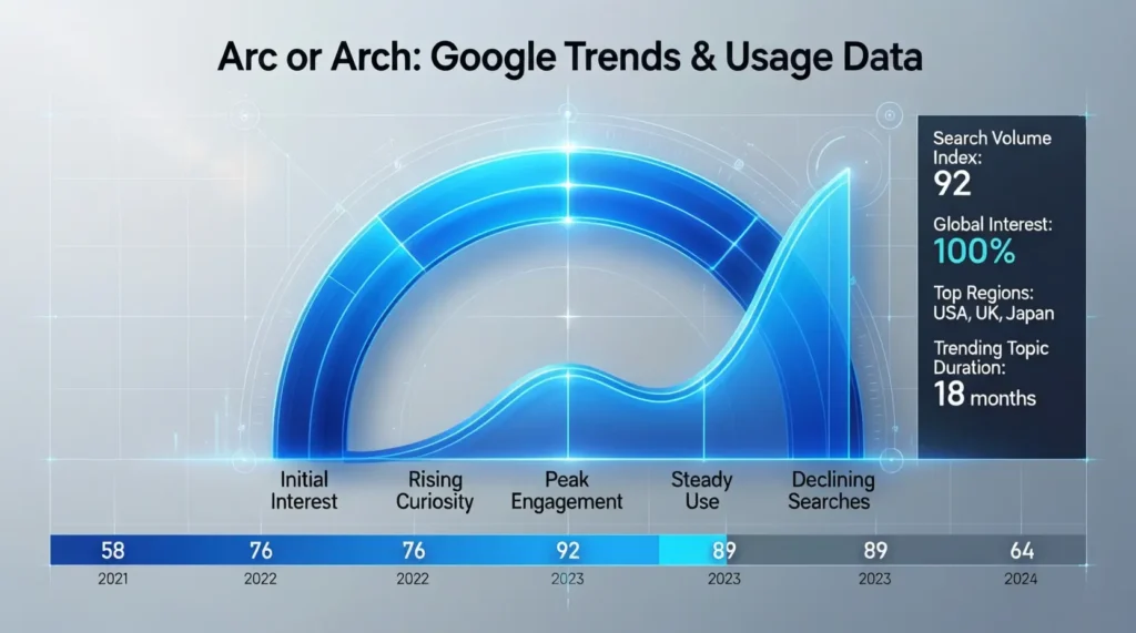 Arc or Arch / Google Trends & Usage Data