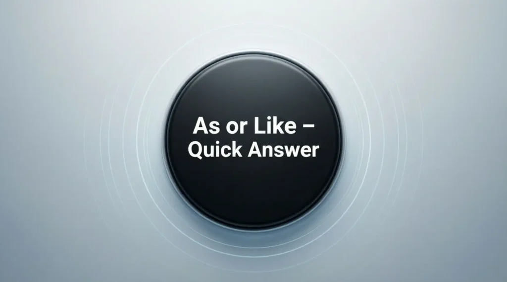 As or Like – Quick Answer