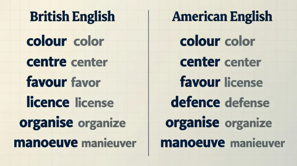 British English vs American English Spelling