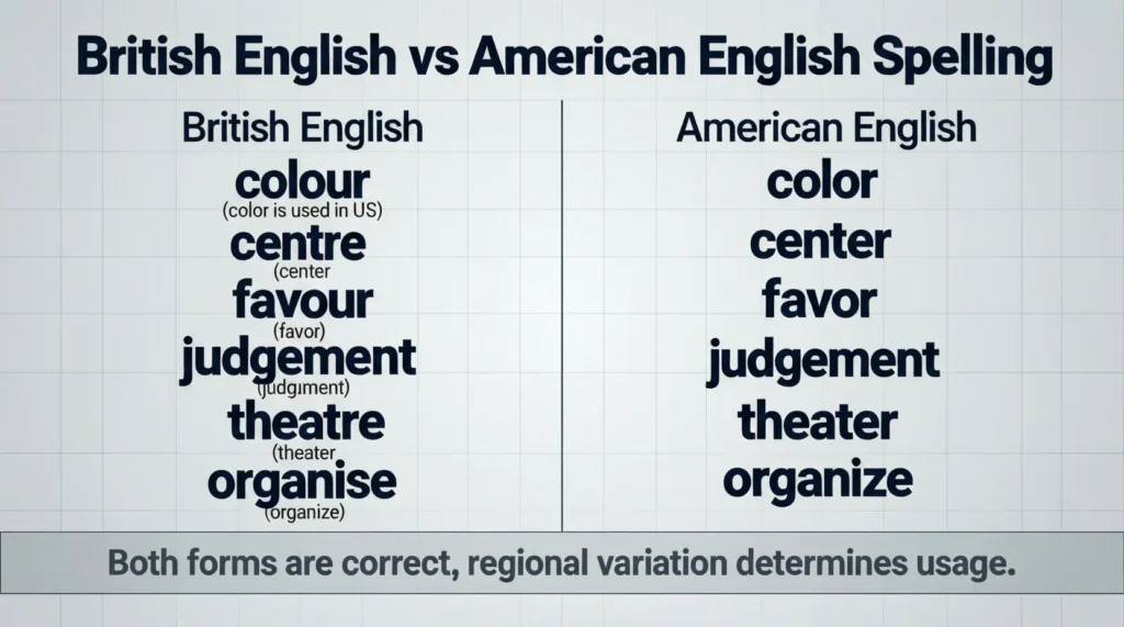British English vs American English Spelling