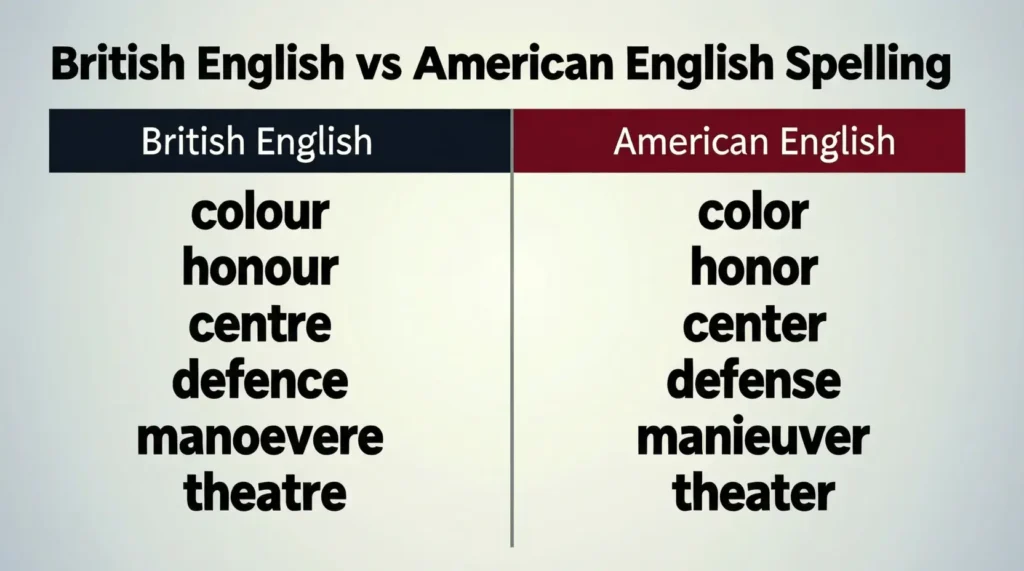 British English vs American English Spelling