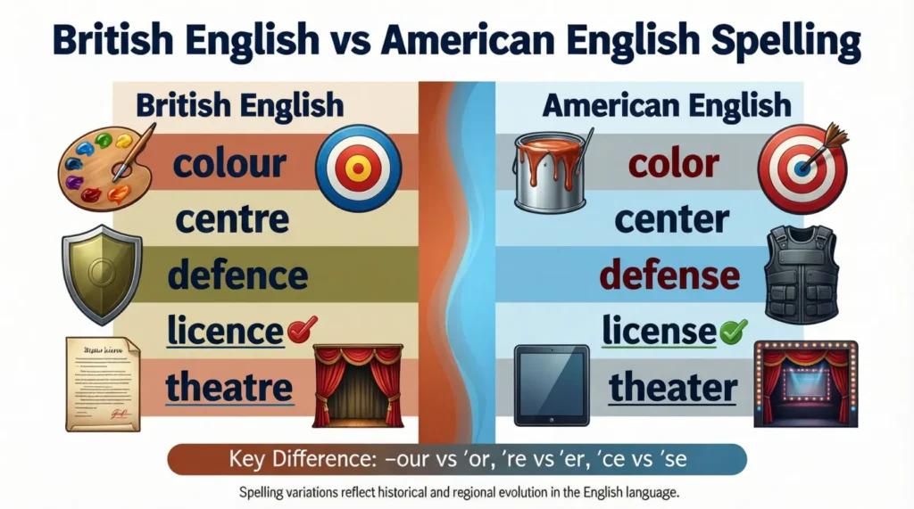 British English vs American English Spelling