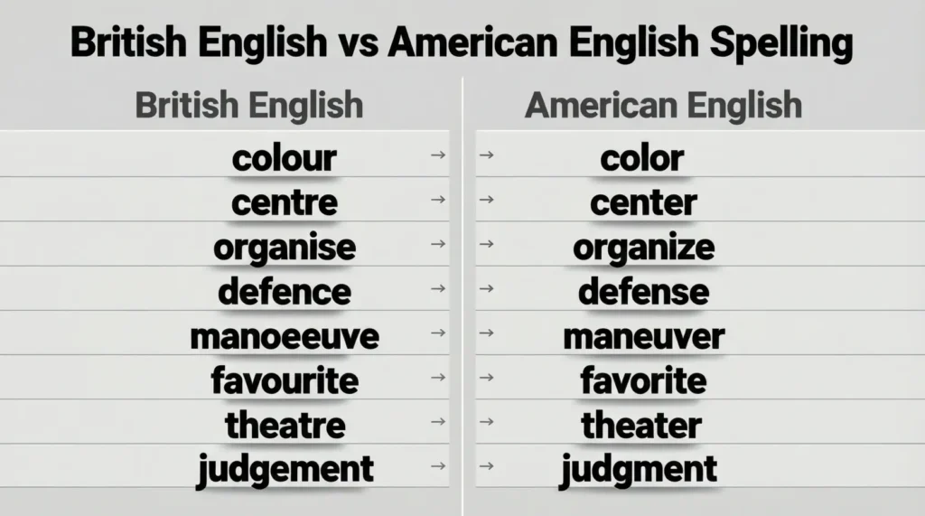 British English vs American English Spelling