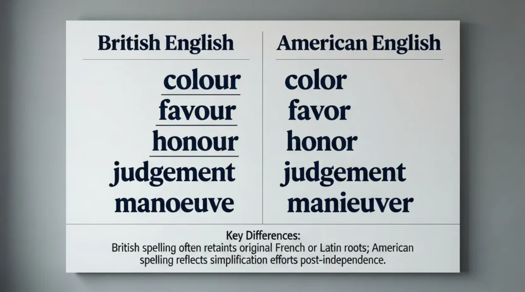 British English vs American English Spelling