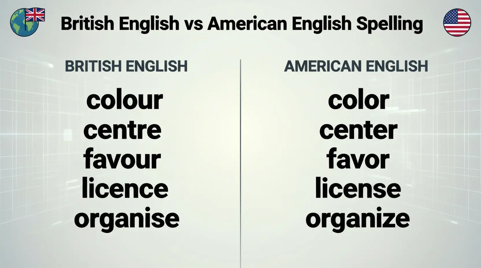 British English vs American English Spelling