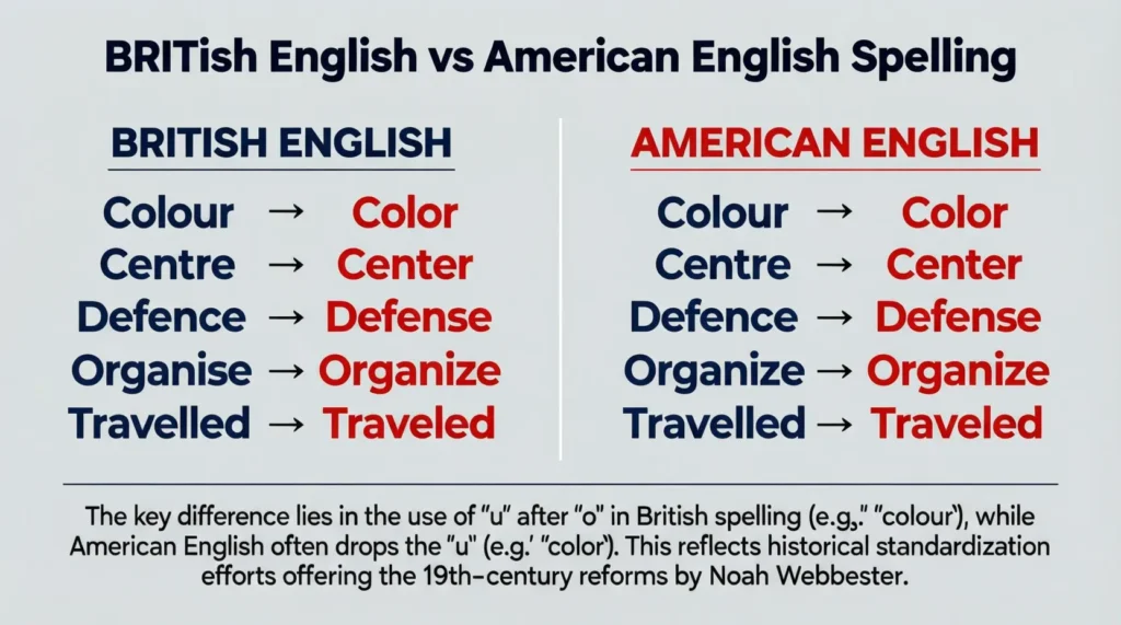 British English vs American English Spelling