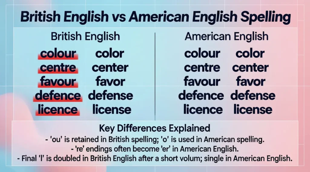 British English vs American English Spelling