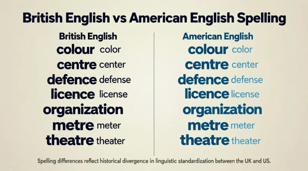 British English vs American English Spelling