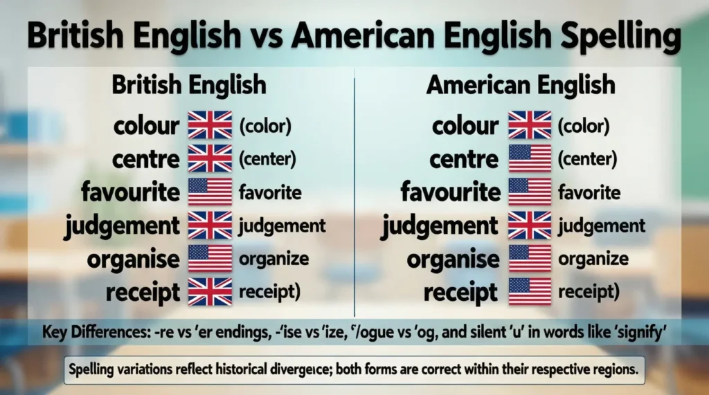 British English vs American English Spelling