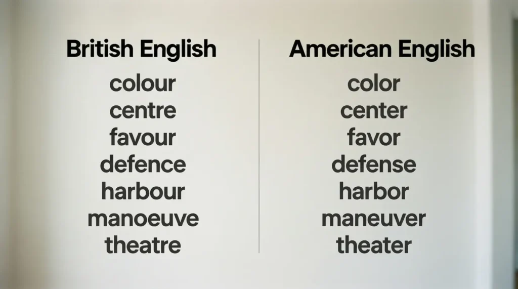 British English vs American English Spelling