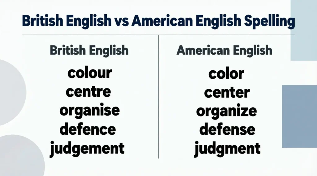British English vs American English Spelling