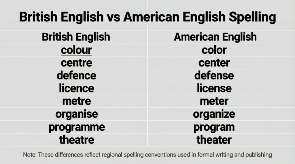 British English vs American English Spelling