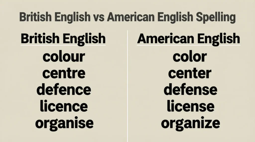 British English vs American English Spelling