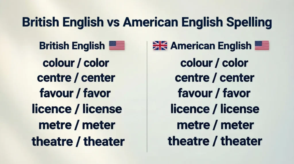 British English vs American English Spelling