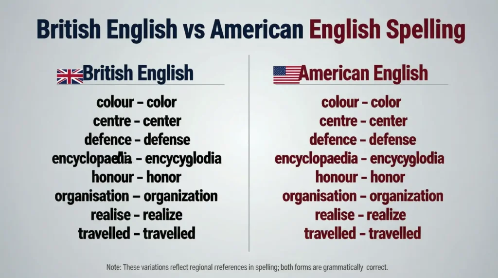British English vs American English Spelling