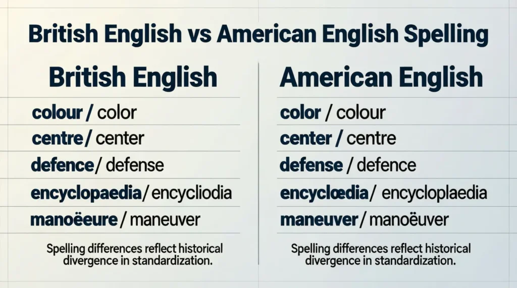 British English vs American English Spelling