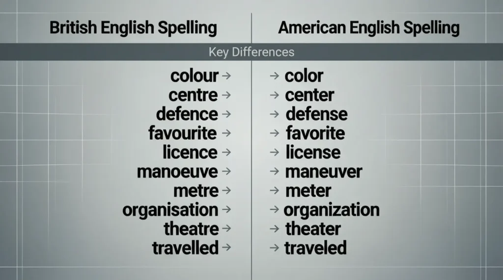 British English vs American English Spelling