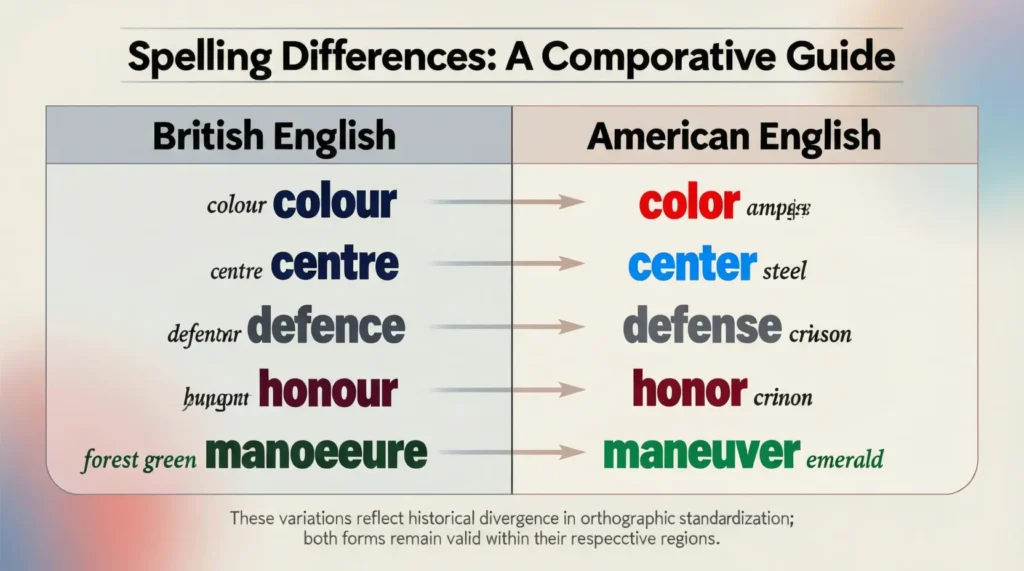 British English vs American English Spelling