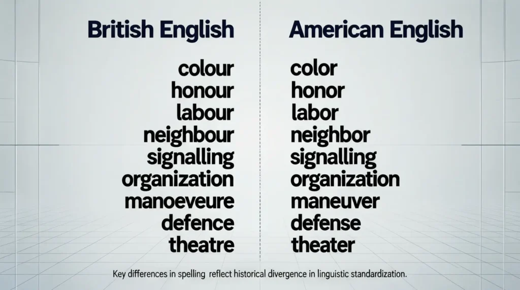 British English vs American English Spelling