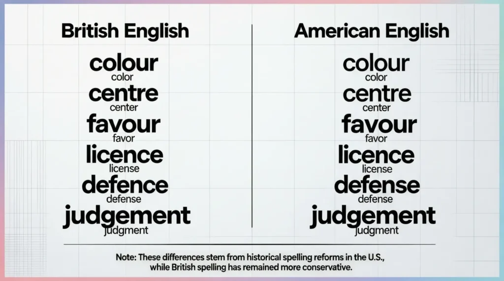British English vs American English Spelling