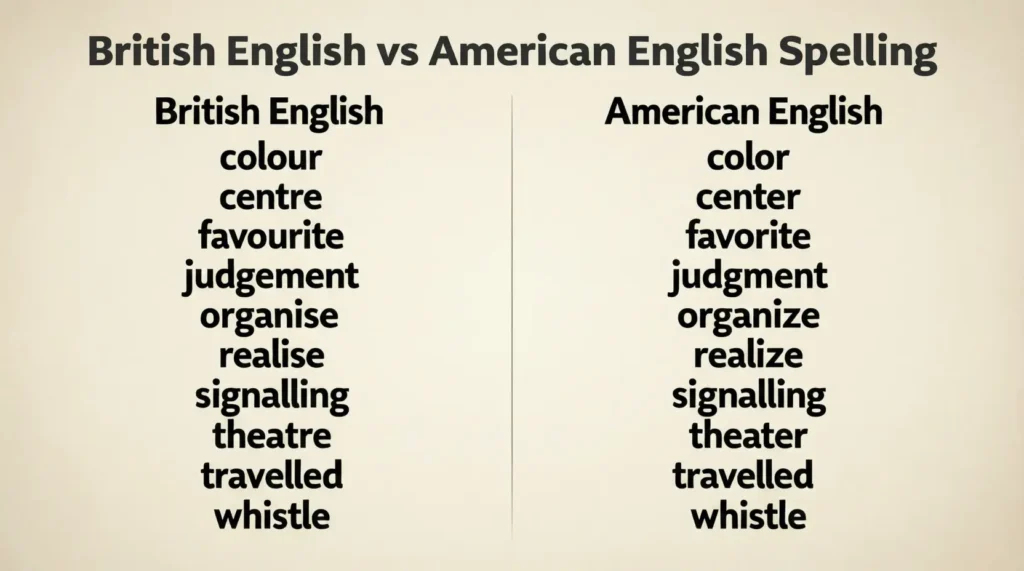 British English vs American English Spelling