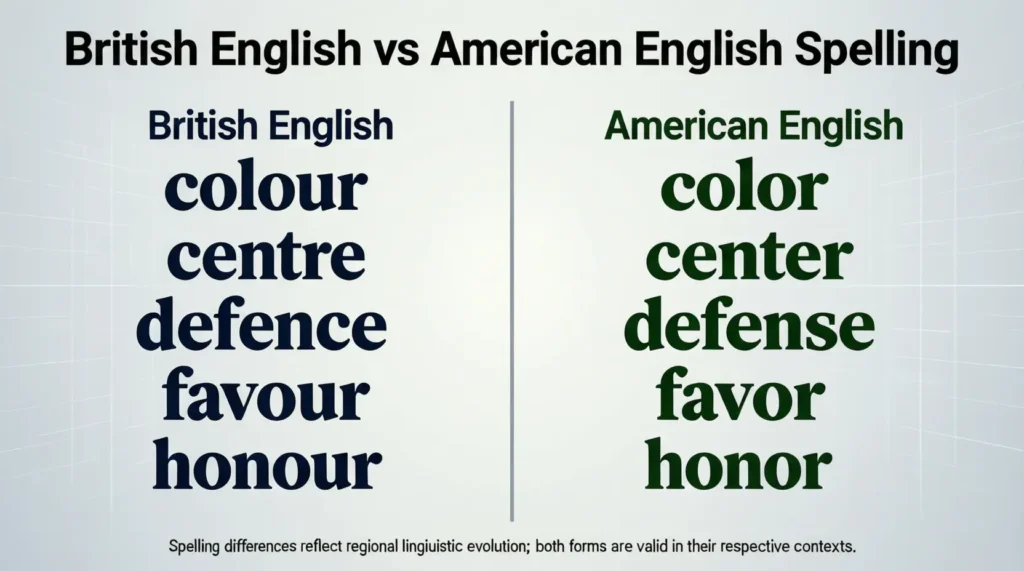 British English vs American English Spelling
