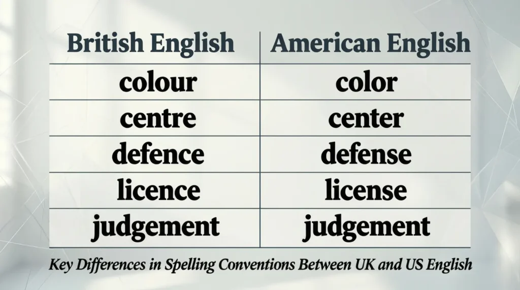 British English vs American English Spelling