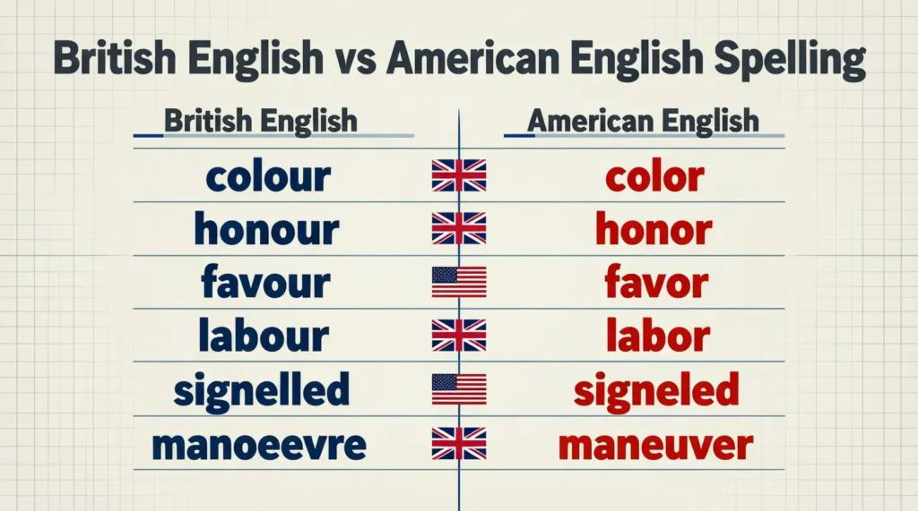 British English vs American English Spelling
