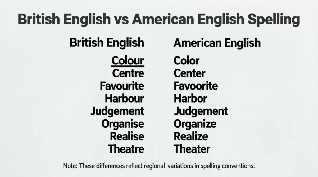 British English vs American English Spelling