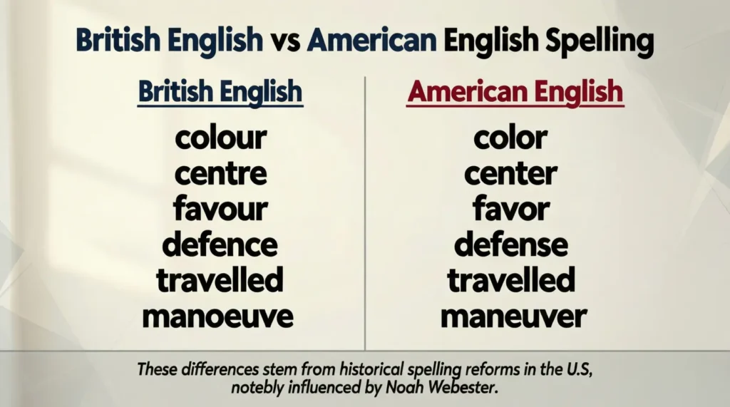 British English vs American English Spelling