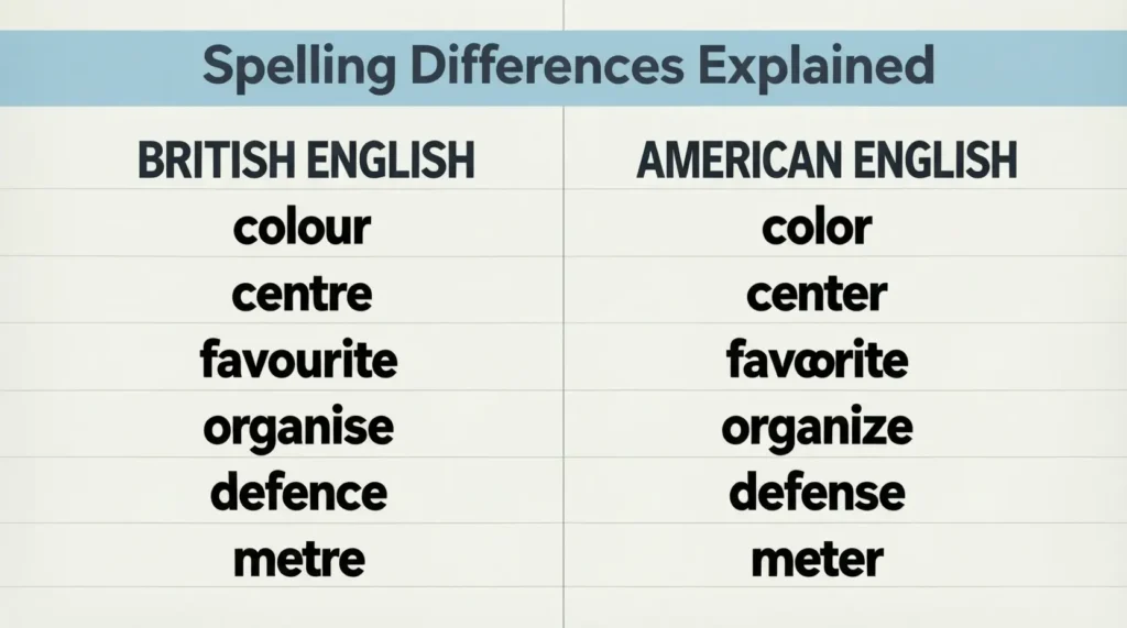 British English vs American English Spelling