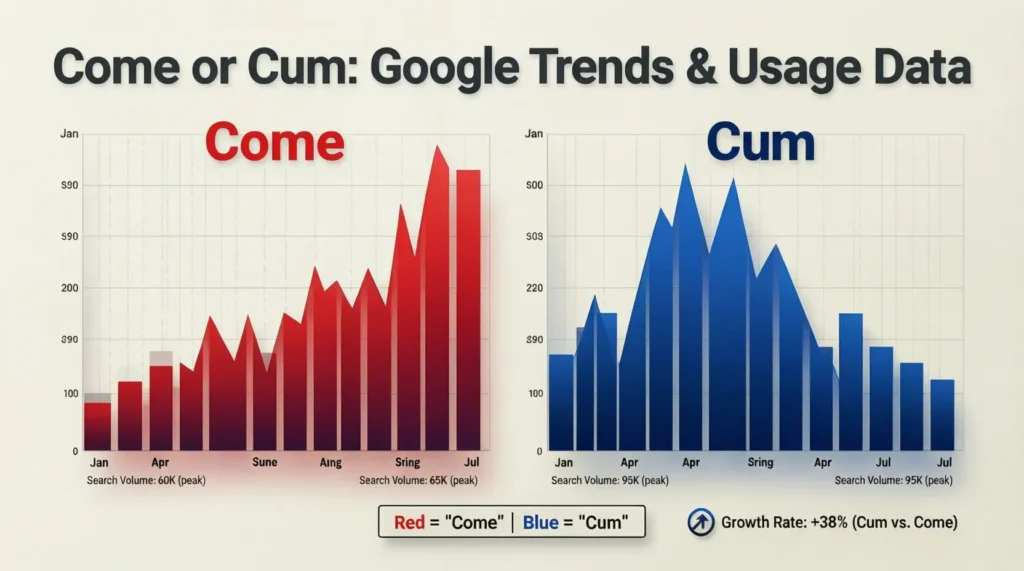 Come or Cum / Google Trends & Usage Data
