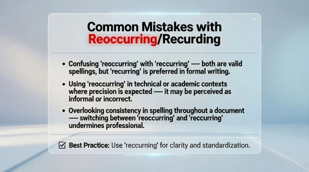 Common Mistakes with Reoccuring/Recurring