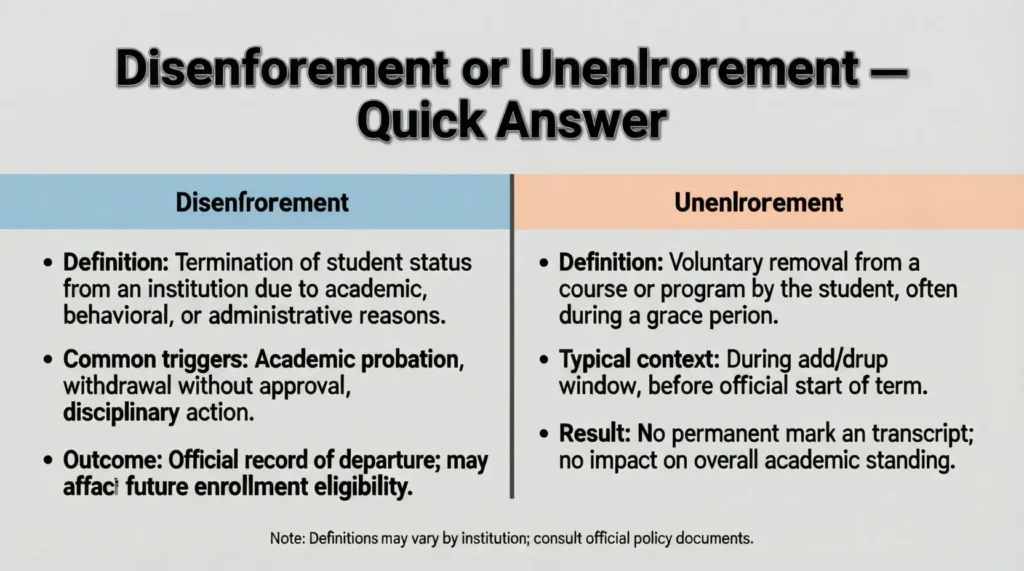 Disenrollment or Unenrollment – Quick Answer