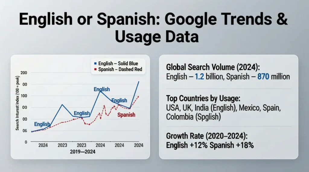 English or Spanish / Google Trends & Usage Data
