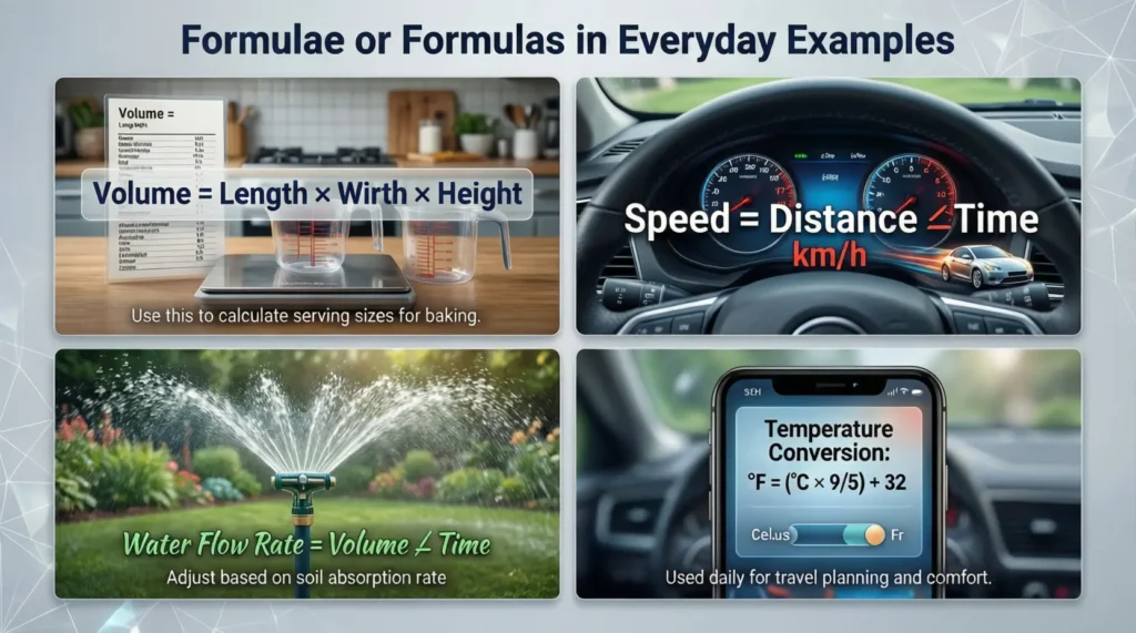 Formulae or Formulas in Everyday Examples