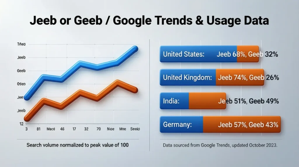 Jeeb or Geeb / Google Trends & Usage Data