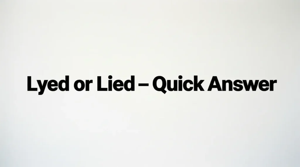 Lyed or Lied – Quick Answer