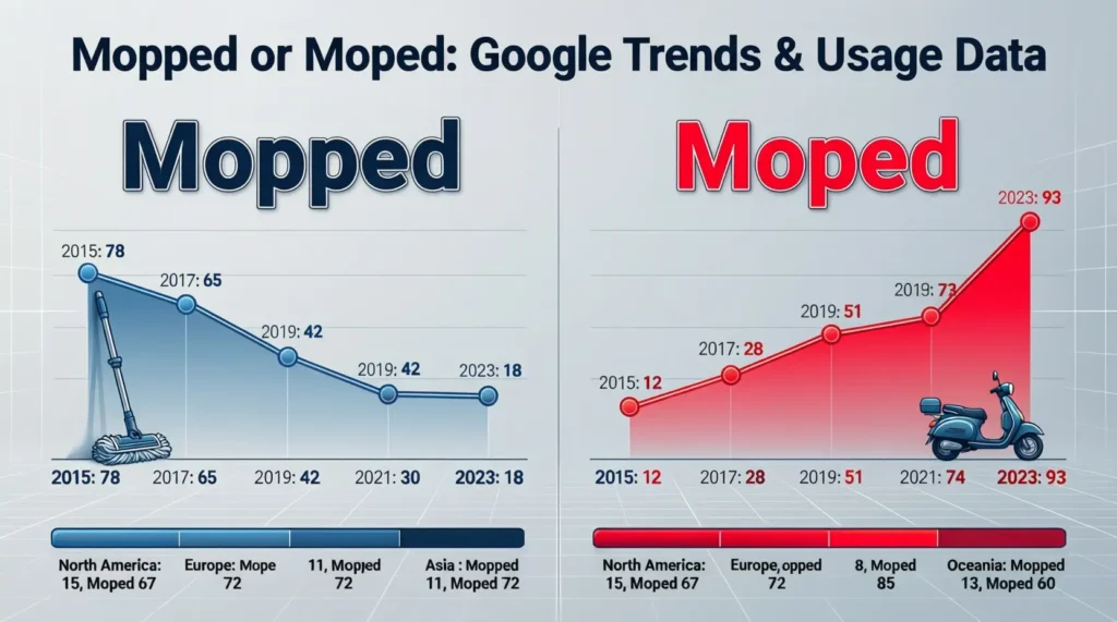 Mopped or Moped /Google Trends & Usage Data