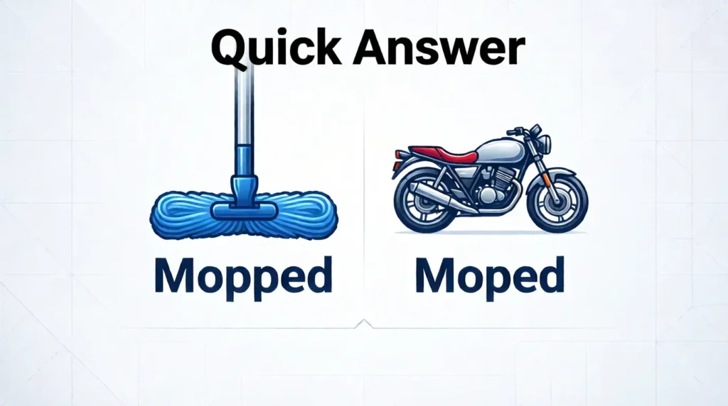 Mopped or Moped – Quick Answer