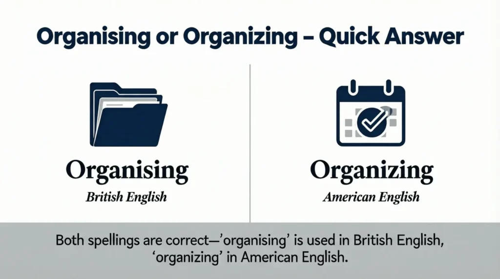 Organising or Organizing – Quick Answer