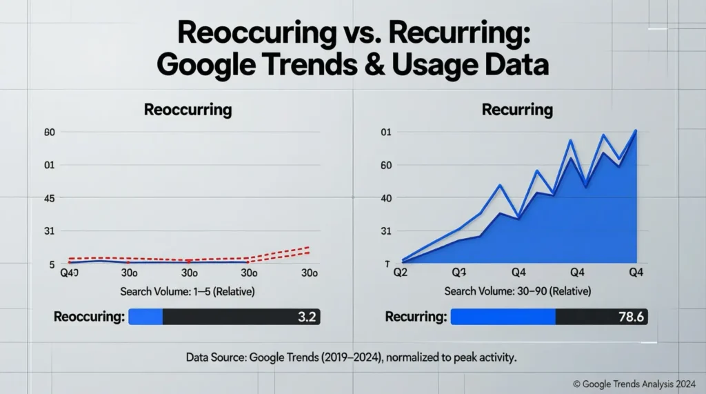 Reoccuring or Recurring / Google Trends & Usage Data