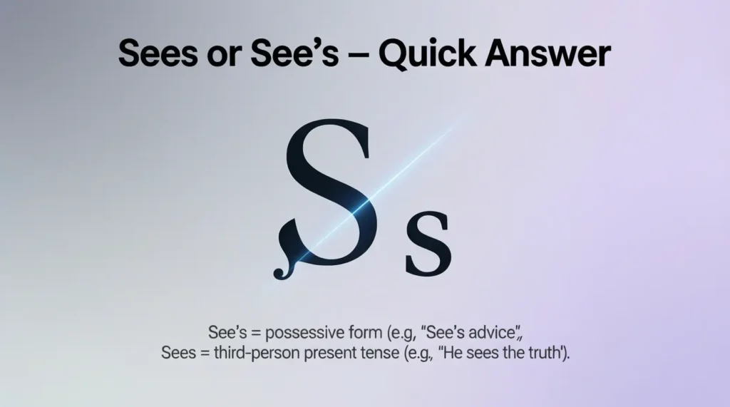 Sees or See’s – Quick Answer