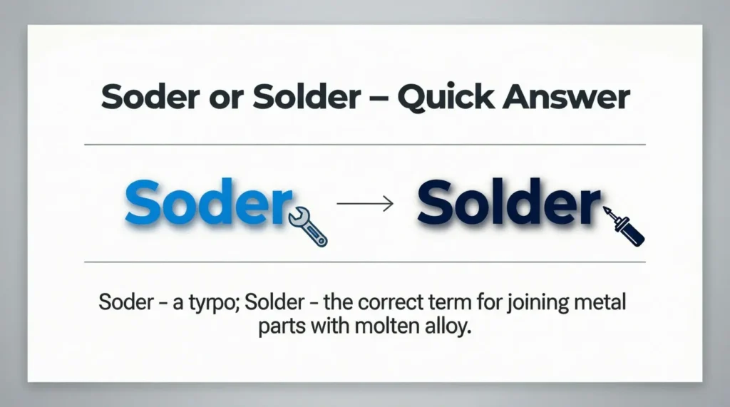 Soder or Solder – Quick Answer