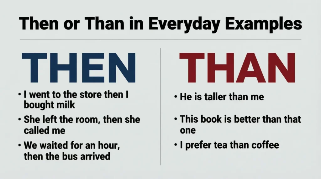 Then or Than in Everyday Examples
