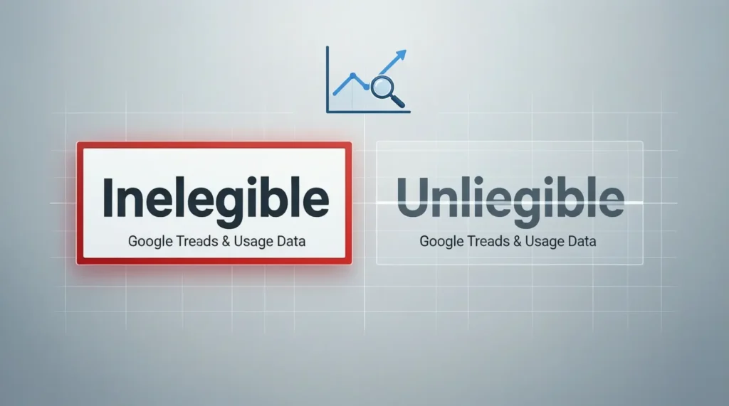 Uneligible or Ineligible / Google Trends & Usage Data