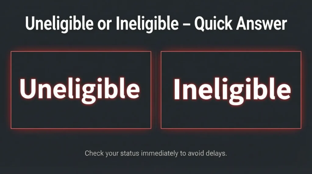 Uneligible or Ineligible – Quick Answer