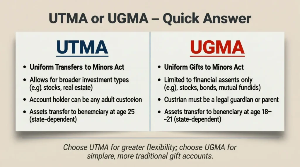 UTMA or UGMA – Quick Answer