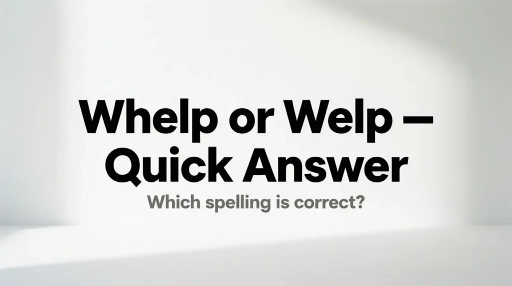 Whelp or Welp – Quick Answer
